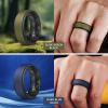 Egnaro Silicone Rings for Men 1/4/5/6/7 Multipack of Breathable Mens Silicone Rubber Wedding Rings Bands – Step Edge(SETJ-Black Black Olive Green Black Dark Blue Black Night Brown Black)