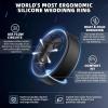Egnaro Silicone Rings for Men 1/4/5/6/7 Multipack of Breathable Mens Silicone Rubber Wedding Rings Bands – Step Edge(SETK-Black Dark Blue Red Black Gray)