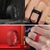 Egnaro Silicone Rings for Men 1/4/5/6/7 Multipack of Breathable Mens Silicone Rubber Wedding Rings Bands – Step Edge(SETK-Black Dark Blue Red Black Gray)
