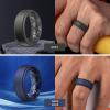 Egnaro Silicone Rings for Men 1/4/5/6/7 Multipack of Breathable Mens Silicone Rubber Wedding Rings Bands – Step Edge(SETK-Black Dark Blue Red Black Gray)