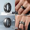 Egnaro Silicone Rings for Men 1/4/5/6/7 Multipack of Breathable Mens Silicone Rubber Wedding Rings Bands – Step Edge(SETL-Red Black Orange Black Grey Camo Black Deep Silver Black)