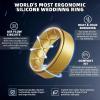 Egnaro Silicone Rings for Men 1/4/5/6/7 Multipack of Breathable Mens Silicone Rubber Wedding Rings Bands – Step Edge(SETM-Black Black Black White White Black Gold Gold)