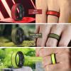 Egnaro Silicone Rings for Men 1/4/5/6/7 Multipack of Breathable Mens Silicone Rubber Wedding Rings Bands – Step Edge(SETO-Red Black Olive Green Black Yellow Green Black Metallic Silver Black Black Gray Black  Deep Blue Black)