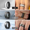 Egnaro Silicone Rings for Men 1/4/5/6/7 Multipack of Breathable Mens Silicone Rubber Wedding Rings Bands – Step Edge(SETQ-Olive Green Black Silver Black Red Black White Black Black Gray Black Dark Silver Black Black Black)