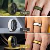 Egnaro Silicone Rings for Men 1/4/5/6/7 Multipack of Breathable Mens Silicone Rubber Wedding Rings Bands – Step Edge(SETR-Black Black White Black Gold Black Grey Camo Black Maroon Black Orange Black Olive Green Black)