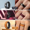 Egnaro Silicone Rings for Men 1/4/5/6/7 Multipack of Breathable Mens Silicone Rubber Wedding Rings Bands – Step Edge(SETR-Black Black White Black Gold Black Grey Camo Black Maroon Black Orange Black Olive Green Black)