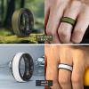 Egnaro Silicone Rings for Men 1/4/5/6/7 Multipack of Breathable Mens Silicone Rubber Wedding Rings Bands – Step Edge(SETS-Olive Green Black White Black Silver Black Red Black)