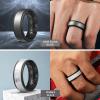 Egnaro Silicone Rings for Men 1/4/5/6/7 Multipack of Breathable Mens Silicone Rubber Wedding Rings Bands – Step Edge(SETT-Dark Silver Black Marble Black Dark Blue Black Black Black)