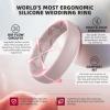 Egnaro Women’s Band Rings, Silicone Inner Arc Ergonomic Breathable Design with half sizes, Rubber Wedding Bands，5.5mm Wide-2mm Thick(A1-Royal Black  Bright Peach  Princess White  Cream Beige  Cloudy Pink)