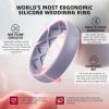 Egnaro Women’s Band Rings, Silicone Inner Arc Ergonomic Breathable Design with half sizes, Rubber Wedding Bands，5.5mm Wide-2mm Thick(A2-Black  Green  Bright Peach  Cloudy Blue  White)