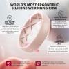 Egnaro Women’s Band Rings, Silicone Inner Arc Ergonomic Breathable Design with half sizes, Rubber Wedding Bands，5.5mm Wide-2mm Thick(A4-Black  Light Green  Light Pink  Light Purple  White)