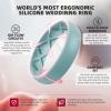 Egnaro Women’s Band Rings, Silicone Inner Arc Ergonomic Breathable Design with half sizes, Rubber Wedding Bands，5.5mm Wide-2mm Thick(A5-Black  Blue  Light Green  Light Blue  White)