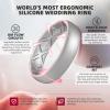 Egnaro Women’s Band Rings, Silicone Inner Arc Ergonomic Breathable Design with half sizes, Rubber Wedding Bands，5.5mm Wide-2mm Thick(A6-Black  Metallic Silver  Marble  Light Gray  Dark silver  Metallic Platinum)
