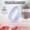 Egnaro Women’s Band Rings, Silicone Inner Arc Ergonomic Breathable Design with half sizes, Rubber Wedding Bands，5.5mm Wide-2mm Thick(B1-Light Green  Arctic Ice  Beige  Pink Sand  White)