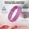 Egnaro Women’s Band Rings, Silicone Inner Arc Ergonomic Breathable Design with half sizes, Rubber Wedding Bands，5.5mm Wide-2mm Thick(B2-Black  Orchid Haze  White  Light Pink  Light Purple)