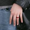 Egnaro Women’s Band Rings, Silicone Inner Arc Ergonomic Breathable Design with half sizes, Rubber Wedding Bands，5.5mm Wide-2mm Thick(B31-Black  Nude  White  Red  Dark Blue)