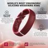Egnaro Women’s Band Rings, Silicone Inner Arc Ergonomic Breathable Design with half sizes, Rubber Wedding Bands，5.5mm Wide-2mm Thick(B31-Black  Nude  White  Red  Dark Blue)