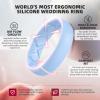 Egnaro Women’s Band Rings, Silicone Inner Arc Ergonomic Breathable Design with half sizes, Rubber Wedding Bands，5.5mm Wide-2mm Thick(B33-Faint Red  Lilac Purple  Sky Blue  Black  White)
