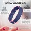 Egnaro Women’s Band Rings, Silicone Inner Arc Ergonomic Breathable Design with half sizes, Rubber Wedding Bands，5.5mm Wide-2mm Thick(B3-Dark Blue  Mist Green  Pumpkin  Beige  Black)