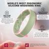 Egnaro Women’s Band Rings, Silicone Inner Arc Ergonomic Breathable Design with half sizes, Rubber Wedding Bands，5.5mm Wide-2mm Thick(B4-Black  Pink Sand  Sunlight  Mist Green  Beige  Orchid Haze)