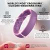 Egnaro Women’s Band Rings, Silicone Inner Arc Ergonomic Breathable Design with half sizes, Rubber Wedding Bands，5.5mm Wide-2mm Thick(C3-Black  Blue Iris  Jade Green  Orchid Haze  Sand Pink  White)