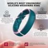 Egnaro Women’s Band Rings, Silicone Inner Arc Ergonomic Breathable Design with half sizes, Rubber Wedding Bands，5.5mm Wide-2mm Thick(C4-White  Marble  Peach Pink  Lilac Purple  Sky Blue  light purple-blue  Jade Green  Black)