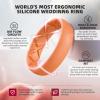 Egnaro Women’s Band Rings, Silicone Inner Arc Ergonomic Breathable Design with half sizes, Rubber Wedding Bands，5.5mm Wide-2mm Thick(C5-Sunlight Yellow  Coral Orange  Faint Red  Dream Purple  Blue Jewel  Dark Blue  Black  Pearl White)