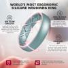 Egnaro Women’s Band Rings, Silicone Inner Arc Ergonomic Breathable Design with half sizes, Rubber Wedding Bands，5.5mm Wide-2mm Thick(C6-Pearl White  Marble  Pink Camo  Lilac Purple  light purple-blue  Metallic Green  Blue Iris  Black)