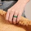Egnaro Women’s Band Rings, Silicone Inner Arc Ergonomic Breathable Design with half sizes, Rubber Wedding Bands，5.5mm Wide-2mm Thick(SETB2-White  Galaxy  Bright Green  Black  Marble  Bright Pearl  Bright Bronze)