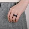 Egnaro Women’s Band Rings, Silicone Inner Arc Ergonomic Breathable Design with half sizes, Rubber Wedding Bands，5.5mm Wide-2mm Thick(SETB-Black  Marble  White Silver Glitter  Rose Gold)