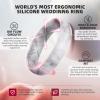Egnaro Women’s Band Rings, Silicone Inner Arc Ergonomic Breathable Design with half sizes, Rubber Wedding Bands，5.5mm Wide-2mm Thick(SETI-Marble)