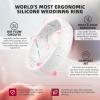 Egnaro Women’s Band Rings, Silicone Inner Arc Ergonomic Breathable Design with half sizes, Rubber Wedding Bands，5.5mm Wide-2mm Thick(SETJ-White Silver Glitter)