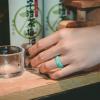 Egnaro Women’s Band Rings, Silicone Inner Arc Ergonomic Breathable Design with half sizes, Rubber Wedding Bands，5.5mm Wide-2mm Thick(SETN-Green Camo)