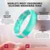 Egnaro Women’s Band Rings, Silicone Inner Arc Ergonomic Breathable Design with half sizes, Rubber Wedding Bands，5.5mm Wide-2mm Thick(SETN-Green Camo)
