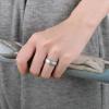 Egnaro Women’s Band Rings, Silicone Inner Arc Ergonomic Breathable Design with half sizes, Rubber Wedding Bands，5.5mm Wide-2mm Thick(SETP-Black Marble Whitepink Rose Gold Bronze Metallic Silver White)