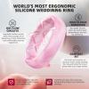 Egnaro Women’s Bridal Rings Sets, 6mm Wide, 2mm Thick, Silicone Wedding Rubber Band with Half Size, Inner Arc Ergonomic Breathable Design(SETC1-Pink Camo)