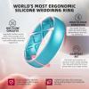 Egnaro Women’s Bridal Rings Sets, 6mm Wide, 2mm Thick, Silicone Wedding Rubber Band with Half Size, Inner Arc Ergonomic Breathable Design(SETC8-Metallic Starry Blue  Metallic Starry Purple  Night blue  Black  Light Nude)