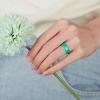 Egnaro Women’s Bridal Rings Sets, 6mm Wide, 2mm Thick, Silicone Wedding Rubber Band with Half Size, Inner Arc Ergonomic Breathable Design(SETC-Black  White  Pink Sand  Metallic Turquoise)