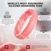 Egnaro Women’s Bridal Rings Sets, 6mm Wide, 2mm Thick, Silicone Wedding Rubber Band with Half Size, Inner Arc Ergonomic Breathable Design(SETD2-Bronze White Metallic Silver Light Red Camo Rose Gold Pink Camo Marble)