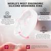 Egnaro Women’s Bridal Rings Sets, 6mm Wide, 2mm Thick, Silicone Wedding Rubber Band with Half Size, Inner Arc Ergonomic Breathable Design(SETJ-White)