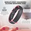 Egnaro Women’s Bridal Rings Sets, 6mm Wide, 2mm Thick, Silicone Wedding Rubber Band with Half Size, Inner Arc Ergonomic Breathable Design(SETK-Black)