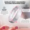 Egnaro Women’s Bridal Rings Sets, 6mm Wide, 2mm Thick, Silicone Wedding Rubber Band with Half Size, Inner Arc Ergonomic Breathable Design(SETM3-Marble)