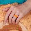 Egnaro Women’s Bridal Rings Sets, 6mm Wide, 2mm Thick, Silicone Wedding Rubber Band with Half Size, Inner Arc Ergonomic Breathable Design(T10-Orange  Yellow Green  Light Blue  Metallic Gold  Rose Gold  Black  White)
