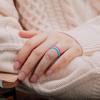 Egnaro Women’s Bridal Rings Sets, Thin and Stackable Rings Silicone Women Wedding Bands，Rubber Promise Rings for Gift, Anniversary Ring for Work Out- 2.5mm Width – 1.8mm Thick(SETA1-Blush Pink  Chill Blue  Mint Green  Sugar Pink  Metallic Pearl White)