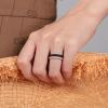Egnaro Women’s Bridal Rings Sets, Thin and Stackable Rings Silicone Women Wedding Bands，Rubber Promise Rings for Gift, Anniversary Ring for Work Out- 2.5mm Width – 1.8mm Thick(1-Black  Bright Peach  Green  Cloudy Blue)