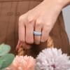 Egnaro Women’s Bridal Rings Sets, Thin and Stackable Rings Silicone Women Wedding Bands，Rubber Promise Rings for Gift, Anniversary Ring for Work Out- 2.5mm Width – 1.8mm Thick(SETR-Blue  Light Green  Light Blue  White)