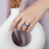 Egnaro Women’s Bridal Rings Sets, Thin and Stackable Rubber Rings Women Wedding Bands – 2.5mm Width – 1.8mm Thick(B3-Black  Crimson  Blue  Whitepink  Marble  Blue Jewel)