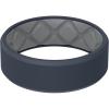 Egnaro Men’s Silicone Rings, 7.5mm Wide 2.5mm Thick Rubber Bands For Him, Ergonomic Beveled Edge Two Tone Waterproof Workout Accessories(SETC2-Blue Gray/Light Gray)