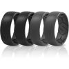 Egnaro Men’s Silicone Rings 8mm Wide 2.2mm Thick Rubber Wedding Bands, 1/4/5/6/7 Multipack of Breathable Patent-Pending Design(SETA-Black Black Black Gray Black Gray)
