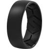 Egnaro Men’s Silicone Rings 8mm Wide 2.2mm Thick Rubber Wedding Bands, 1/4/5/6/7 Multipack of Breathable Patent-Pending Design(SETE-Black)